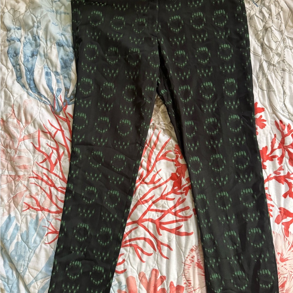 Versace Black and Green Patterned Pants